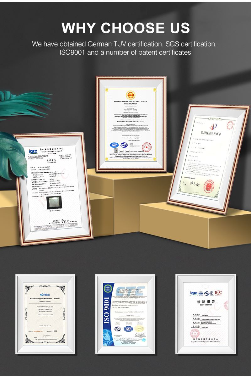 Certificate for tile trim