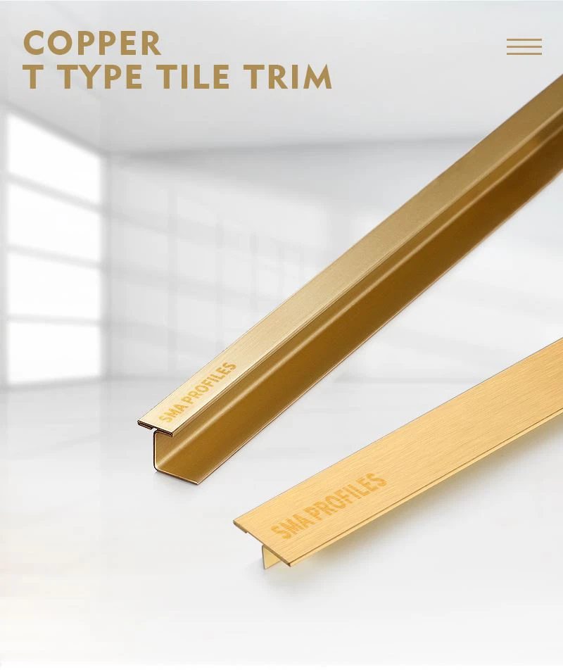 1 straight edge tile trim copper