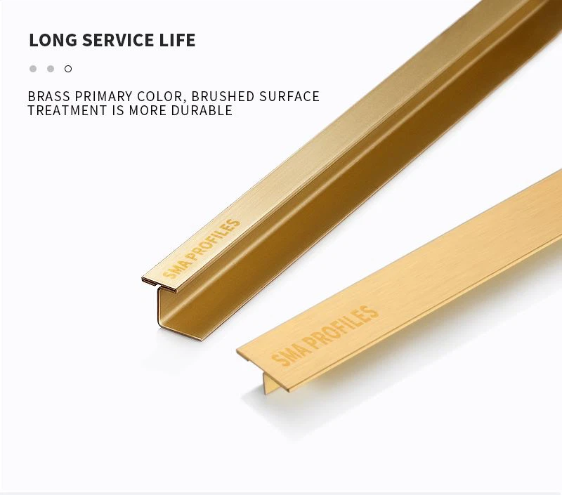 4 antique brass tile trim