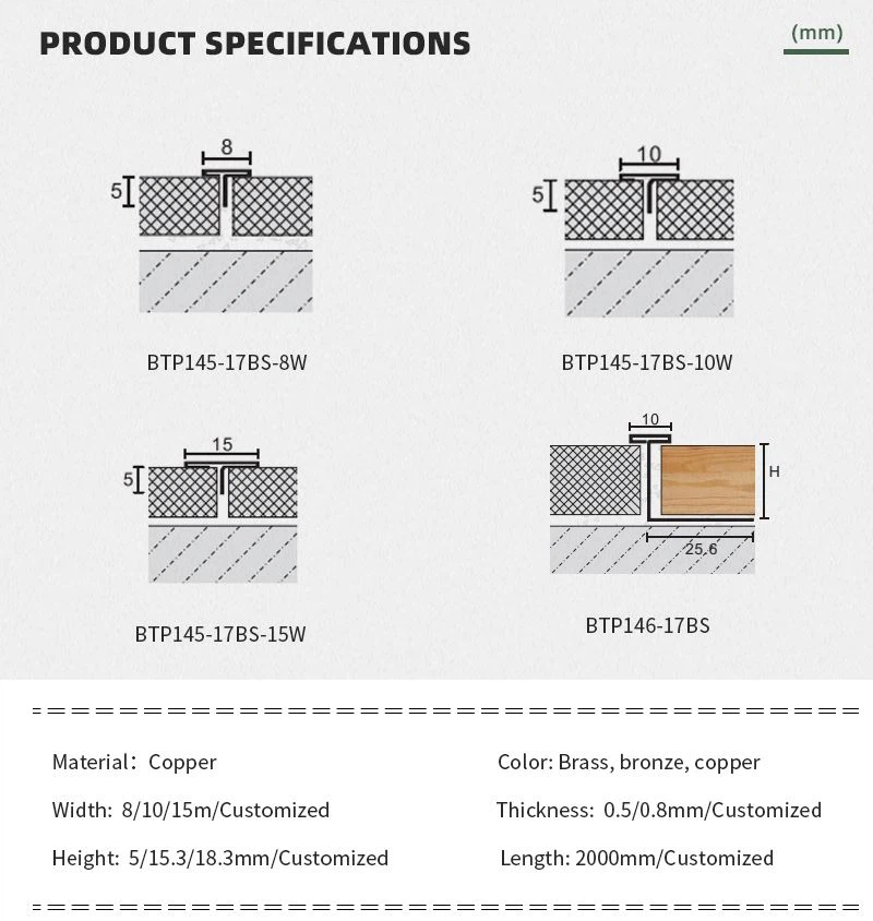 5 brass tile trim 10mm