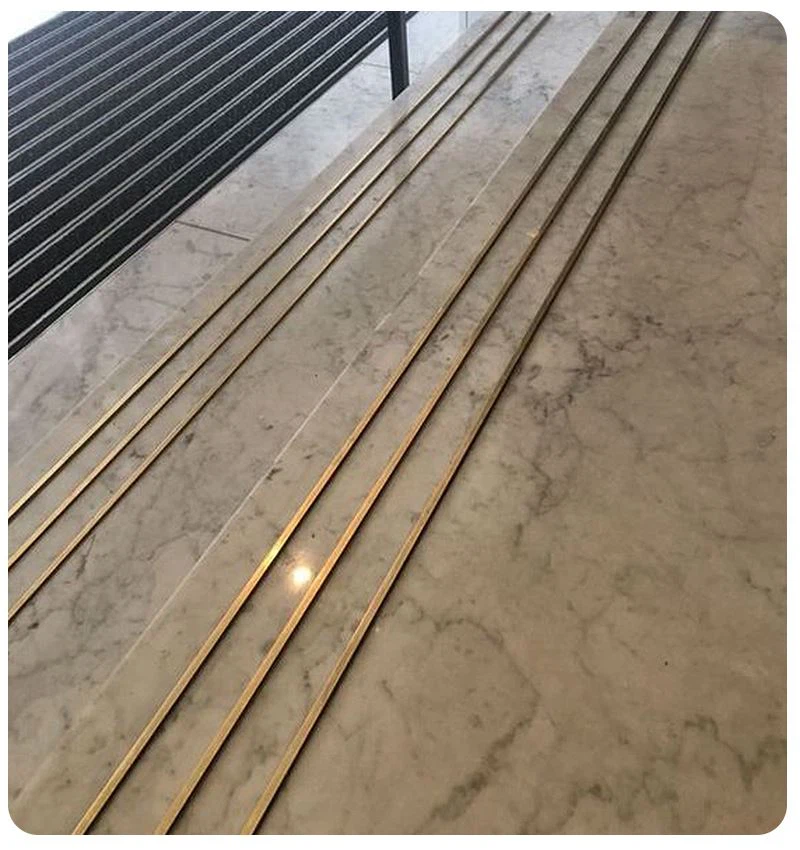 8 satin brass transition strip