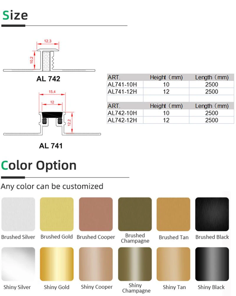 7. Technical expansion joint suitable for tile