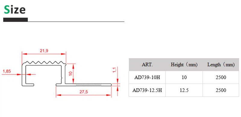 5. aluminium staircase nosing