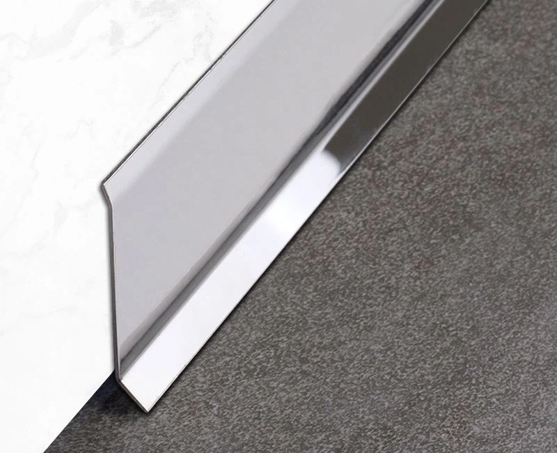 5. fixing skirting to wall stainless