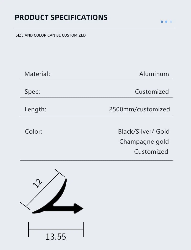 6. aluminium skirting for decoration