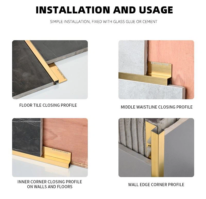 8. brushed stainless steel trim strips