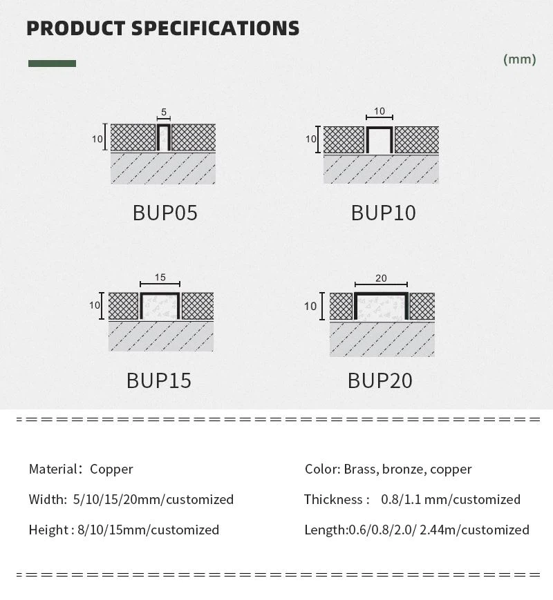 brass square tile trim for floor