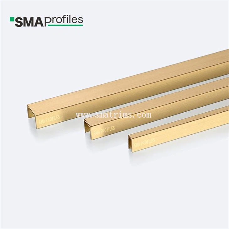 satin brass u profile for wall