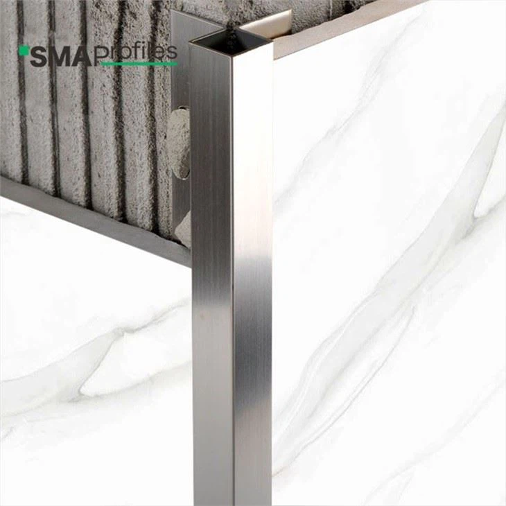 brushed steel corner trim