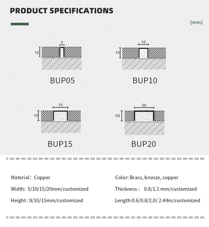Top Quality U-shaped Brass Trim