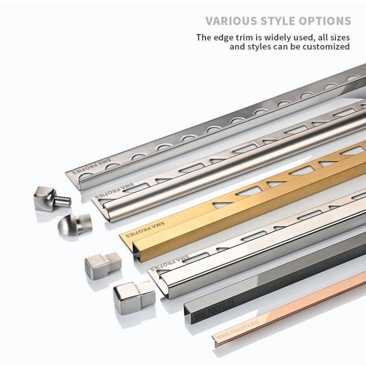 Stainless Steel Tile Trim in Various Designs